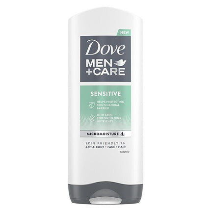 Dove Men Care Shower Gel Sensitive 3 In 1 Body Face And Hair Wash