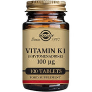Solgar Vitamin K1 100µg Tablets - Supports Liver and Healthy Bones - Vegan, Gluten Free and Kosher