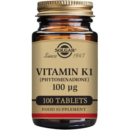 Solgar Vitamin K1 100µg Tablets - Supports Liver and Healthy Bones - Vegan, Gluten Free and Kosher