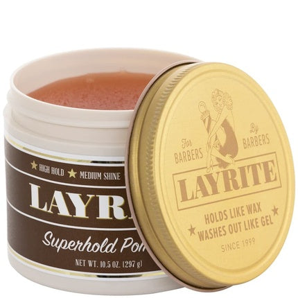 Layrite Superhold Pomade 297g Strong Hold Water Soluble Medium Shine