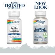 SOLARAY Bacillus Coagulans Probiotic Shelf Stable Full Body Support 60 VegCaps