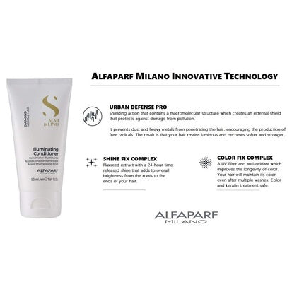 Alfaparf Milano Semi Di Lino Diamond Illuminating Travel Size Sulfate Free Conditioner 1.69 fl. oz.