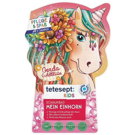 tetesept Children's Bath Fun Foam Bath 'My Unicorn' - Nourishing Bath Additive for Children with Fruity Strawberry Scent