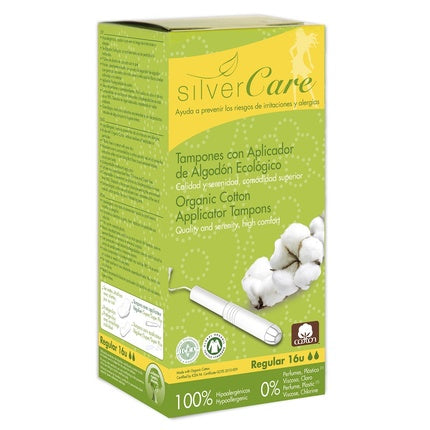 Masmi Silver Care Organic Cotton Tampons With Applicator Regular 16 Pieces