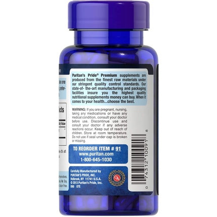 Puritan's Pride L-Arginine 500mg Heart Health Support 100 Count