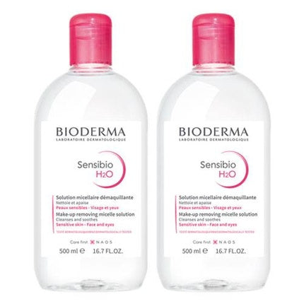 Bioderma Sensibio H2o Micellar Solution 2x500ml - Gentle Cleansing For Sensitive Skin