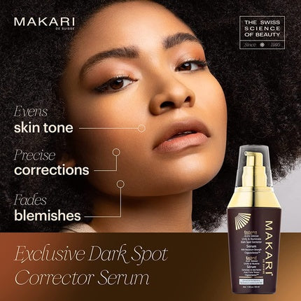 Makari Exclusive Dark Spot Corrector Serum 1.7oz with Organiclarine - Advanced Active Intense Spot Treatment for Dark Spots, Scars, Sun Patches, Hyperpigmentation