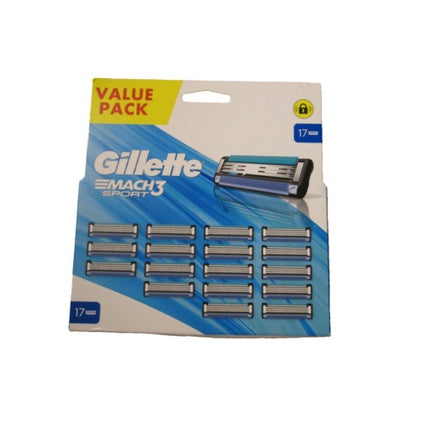 Gillette Mach3 Sport Razor Blades - 17 Blades