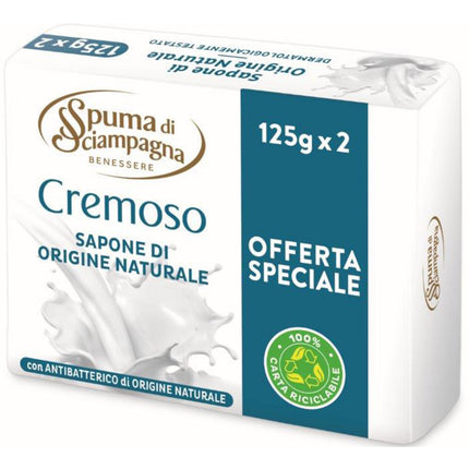 Champagne Foam Foam Of Champagne Soap Creamy With Natural Antibacterial - 2 Pieces Of 125 Grams