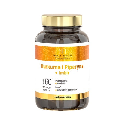 Noble Health Turmeric And Piperine + Ginger Dietary Supplement 60 Capsules