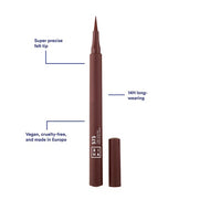 3ina Eyeliner Set 24H Black Brown Dark Blue Olive Green Fine Tip Longwear Matte Formula - Vegan and Cruelty Free