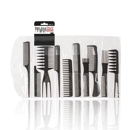 Set of 10 Beard and Black Hair Combs