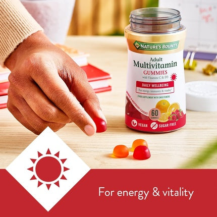 Nature's Bounty Adult Multivitamin Gummies with Vitamin B6, B12, D3, C and Biotin 60 Gummies