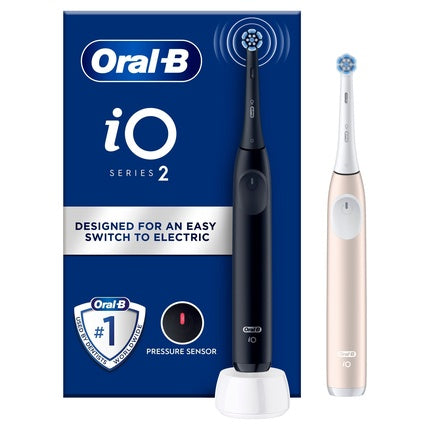 Oral B Io 2 Duo Electric Toothbrushes - Night Black & Calm Pink