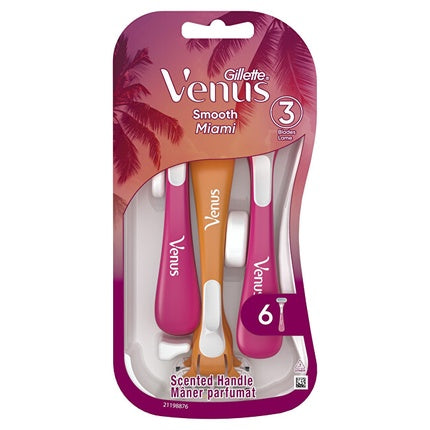 Gillette Venus Smooth Miami Disposable Razors - 6 Pieces