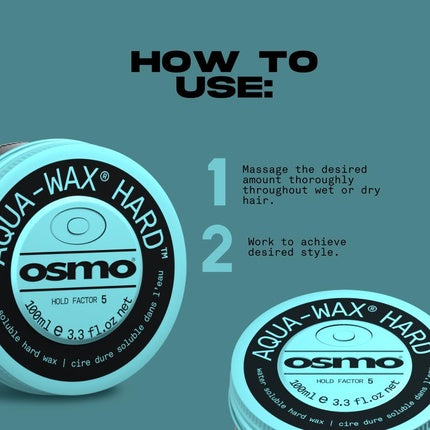 Osmo Aqua-Wax Hard Water Soluble Wax Firm Hold & Incredible Shine 100ml