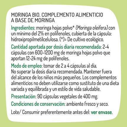 El Granero Integral Moringa Bio 90 Capsules
