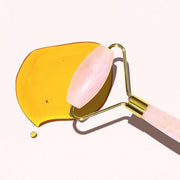 HERBIVORE Stone Facial Roller Helps Reduce Puffiness Ease Muscle Tension and Improve Skin Elasticity Lymphatic Drainage 1 Count Rose Quartz Roller