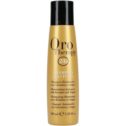 Fanola Orotherapy Gentle Cleaning Illuminating Shampoo with Microactive Gold, Keratin and Argan Oil for Light, Soft and Shiny Hair 100ml