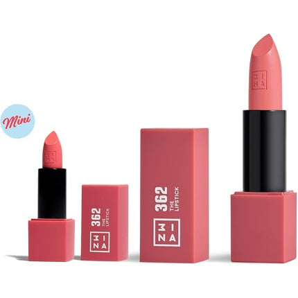 3INA Makeup The Lipstick 362 Pink Lipstick with Vitamin E and Shea Butter to Nourish the Lips Travel Size Lip Colour 362 Pink - Mini