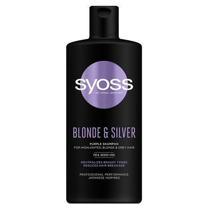 Syoss Blonde & Silver Shampoo Neutralizing Shampoo For Hair Yellow Tones 440ml