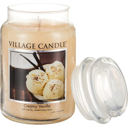 Village Candle 106326302 Creamy Vanilla Large Scented Candle, 737g, Glass, Beige