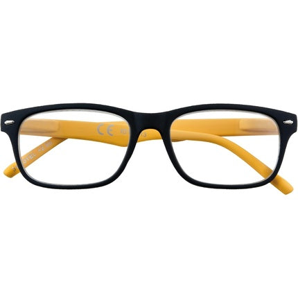 Zippo Reading Glasses Stainless Steel Full Rim Black & Yellow Corrective