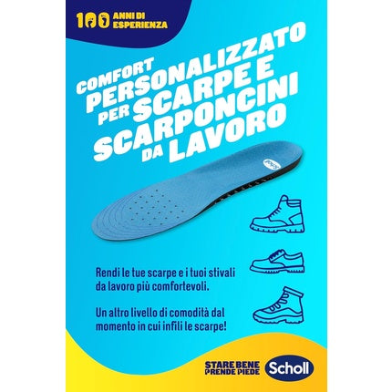 Scholl GelActiv Insoles for Work Shoes and Boots with GelWave Technology Shock Absorbing Continuous Support for People Who Stand for Long Periods Size L