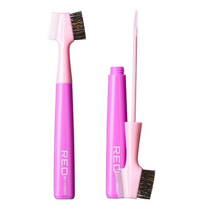Red By Kiss Hair Brush with Edge Fixer Gel 3 in 1 Edge Control Styler for Women