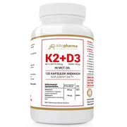 Altopharma Vitamin K2 Mk-7 200 Micrograms + D3 4000 International Units Dietary Supplement 120 Capsules