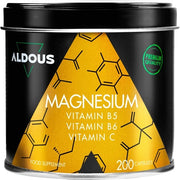 200 Capsules Magnesium Citrate with Vitamin C, B6, B5 Daily Dose 1500mg