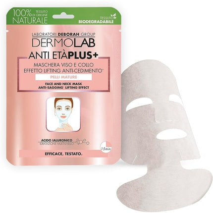 Dermolab Anti Aging Plus+ Face and Neck Mask Lifting Effect Anti-Sagging 42ml Hyaluronic Acid