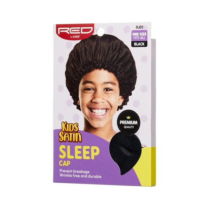 Red By Kiss Kids Satin Sleep Cap Shower Cap Bonnet