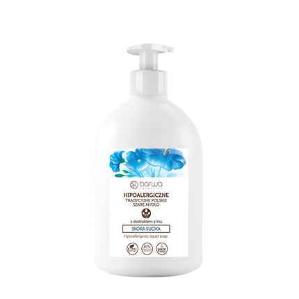 Barwa Hypoallergenic Traditional Polish Gray Liquid Soap With Flax Extract 500ml