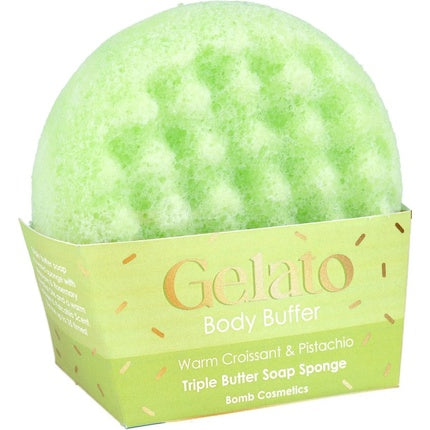 Bomb Cosmetics Body Buffer Shower Sponge Warm Croissant & Pistachio