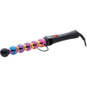 Gamma Più Professional Rainbow Bubble Curling Iron for Styling with Wide and Narrow Waves and Heat Resistant Tip - Italian Socket 33mm