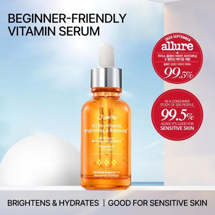 Jumiso Vitamin Serum & Hyaluronic Acid for Face - All Day Brightening & Balancing Anti-Aging and Wrinkle Ingredients