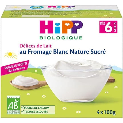 Hipp Fromage Blanc Nature Sucre 100g - Pack of 4