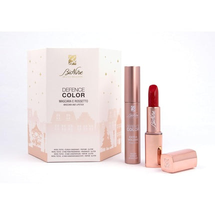 BioNike Women's Gift Set Defence Color - Creamy Velvet Lipstick Ultra Comfort No. 110 Rouge 3.5ml and Mascara Extra Volume Black 11ml