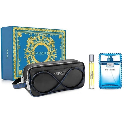 Versace Man Eau Fraiche Eau De Toilette Spray Set - 100ml + 10ml + Cosmetic Bag