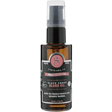 Suavecito Premium Blends Beard Oil Leave-In Conditioner for Softening Hair Hydrating Skin Eliminating Dandruff Healthy Growth Black Amber Fragrance 1 Fl Oz