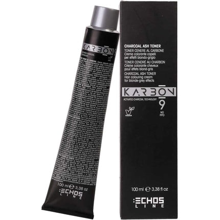 ECHOSLINE Karbon 9 Charcoal Color CB8 Charcoal Hair Coloring Cream 100ml