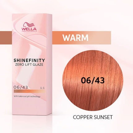 Wella Professionals ShineFinity Zero Lift Glaze 06/43 Copper Sunset Hair Color