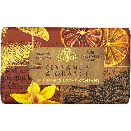 The English Soap Company Anniversary Wrapped Soap Bar Cinnamon Shea Butter Moisturising Soap 190g - Cinnamon & Orange Scent