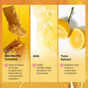 Yuzu Honey All Clear Cleansing Foam Korean Gel Face Wash with Honey and Propolis