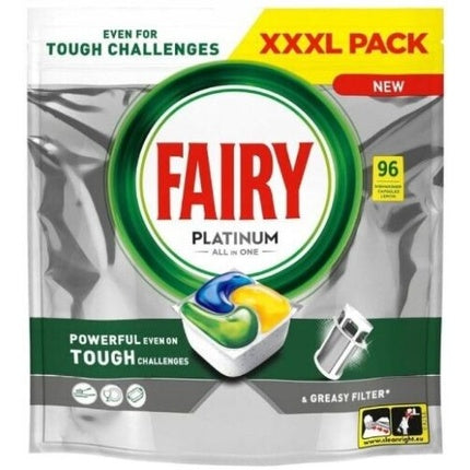 Fairy Platinum All In One Dishwasher Tabs Lemon 96 Pieces