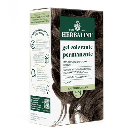 Herbatint Permanent Hair Color Gel 5N Light Brown 170ml