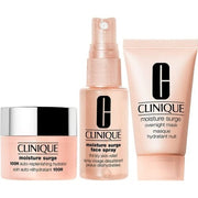 Clinique Moisture Surge Skincare Set with Auto-Replenishing Hydrator, Face Spray, and Overnight Mask
