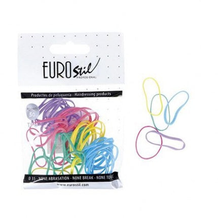Eurostil Hair Rubber Bands Colors 50 Units