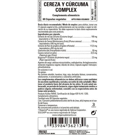 Solgar Cherry Turmeric Complex Vegetable Capsules - Antioxidant and Anti-Inflammatory Properties - For Daily Wellbeing - Vegan and Gluten-Free